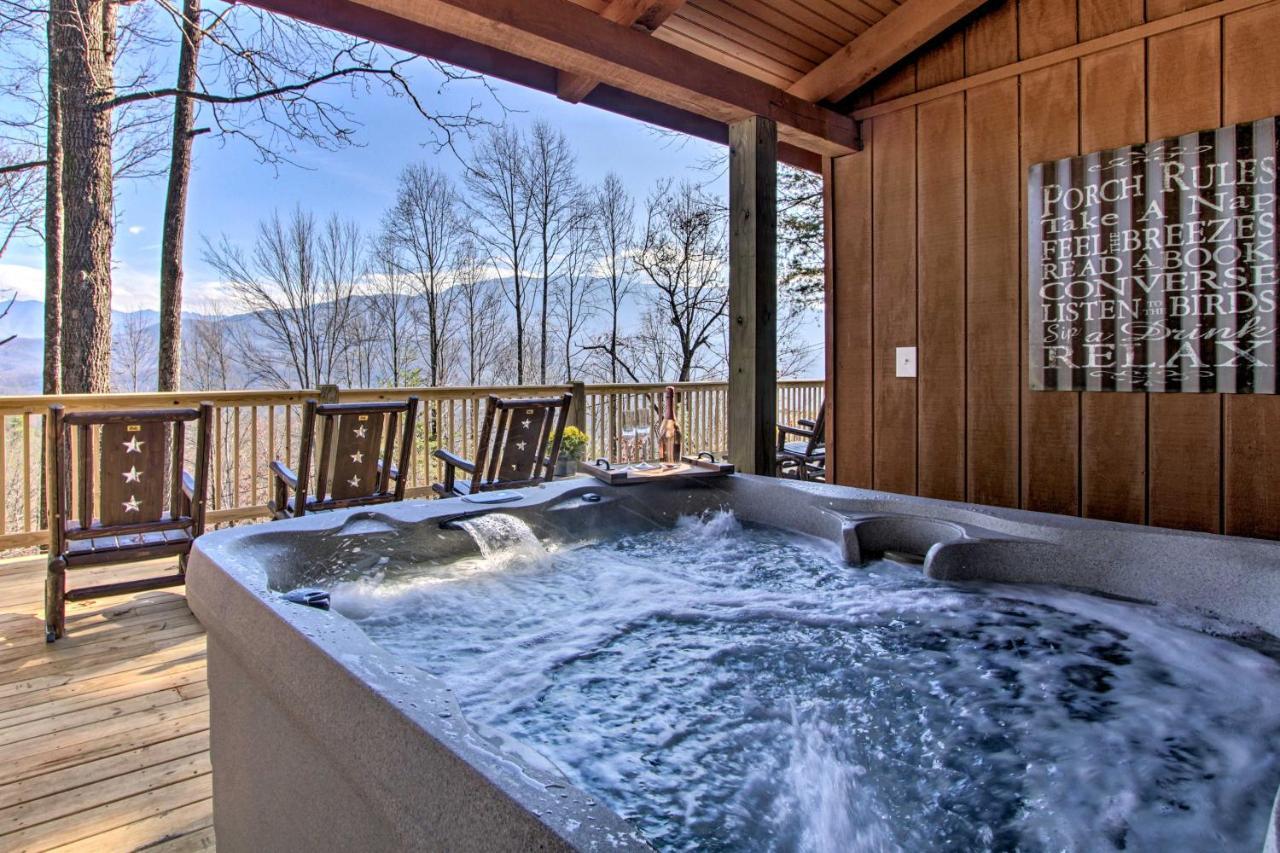 Panoramic-View Gatlinburg Cabin With Private Hot Tub ภายนอก รูปภาพ